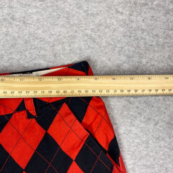 Loudmouth Golf Mens 30 Red Black Argyle Pattern Shorts - Picture 8 of 12